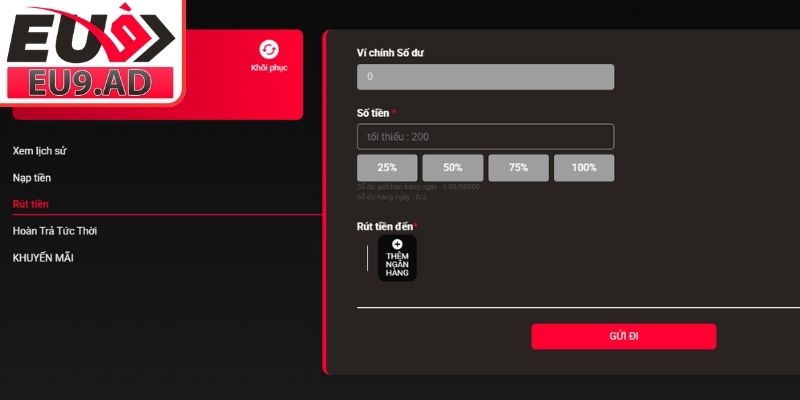 Cách nạp tiền Eu9 dễ dàng