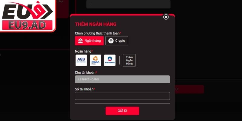 Lưu ý cho tân binh khi nạp rút tiền Eu9 tránh lỗi