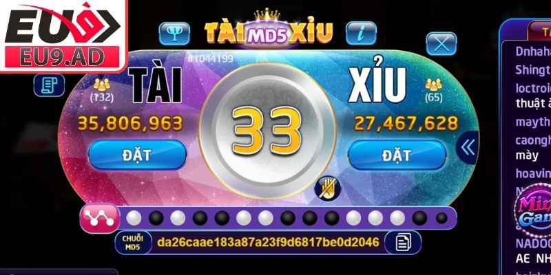 Tài Xỉu MD5 Eu9 - Cách Chơi Và Hướng Dẫn Soi Cầu Tối Ưu 2 Cửa cược phụ và tổng điểm trong Tài Xỉu MD5 Eu9